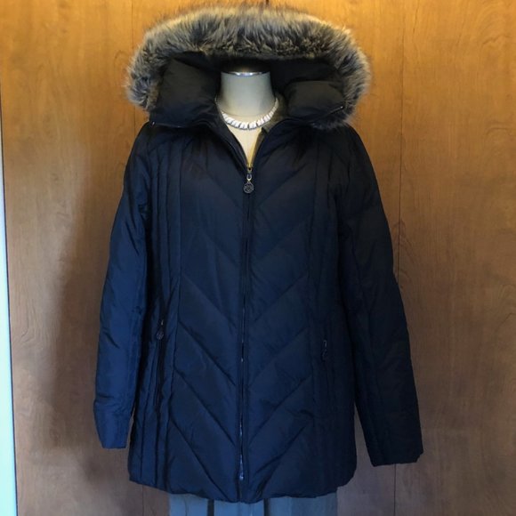 Anne Klein Jackets & Blazers - Anne Klein Black Down Hooded Puffer Coat, XL